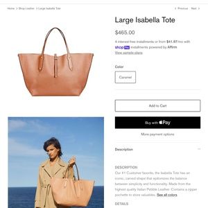 New Annabel Ingall brown Isabella tote  leather tote